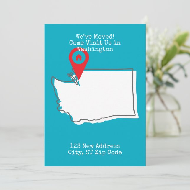 Anuncio ¡Nos Mudamos! Ven a Visitarnos en Washington (Anverso de pie)