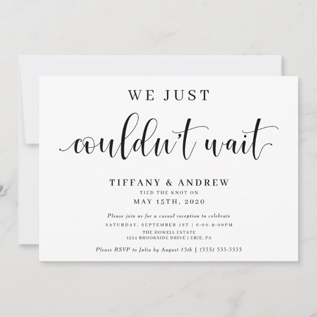 Anuncio Nosotros simplemente no podíamos esperar Boda (Anverso)