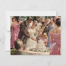 Anuncio Novios recién casados cortan la tarta de boda vint