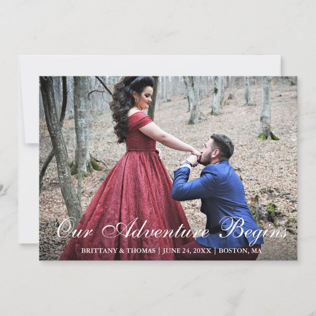 Anuncio Nuestra aventura comienza con la pareja de comprom (Anverso)