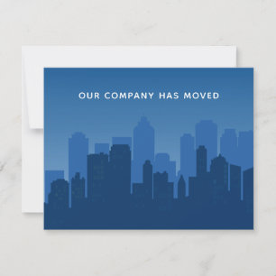 Anuncio Nuestra Empresa Se Ha Mudado Blue Business Skyline