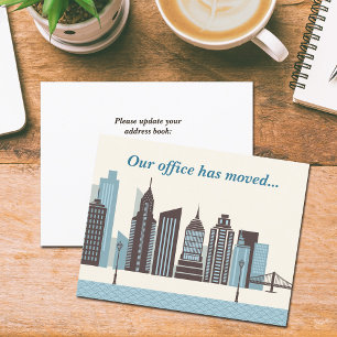 Anuncio Nuestras Oficinas Se Han Mudado Moderno Horizonte