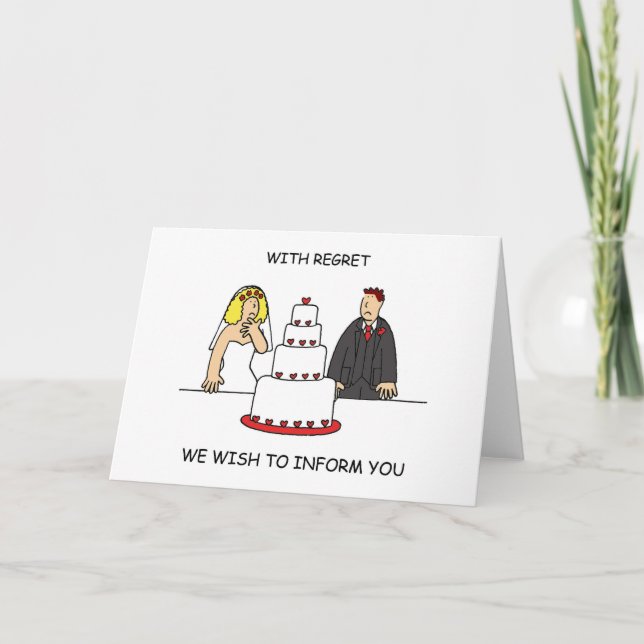 Anuncio Nuestro Boda está cancelado, Pareja humorística. (Anverso)