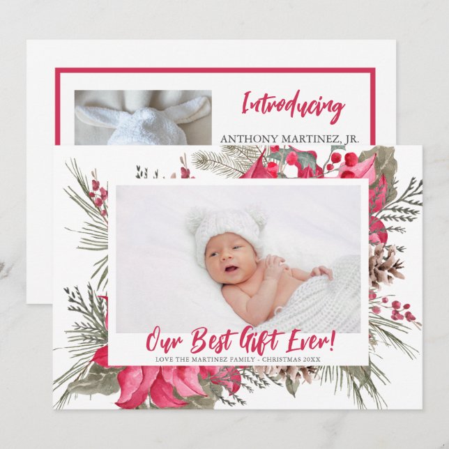 Anuncio Nuestro mejor regalo para el nacimiento del bebé (Anverso / Reverso)