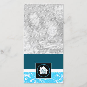 Anuncio nuestro primer casero (damasco azul)