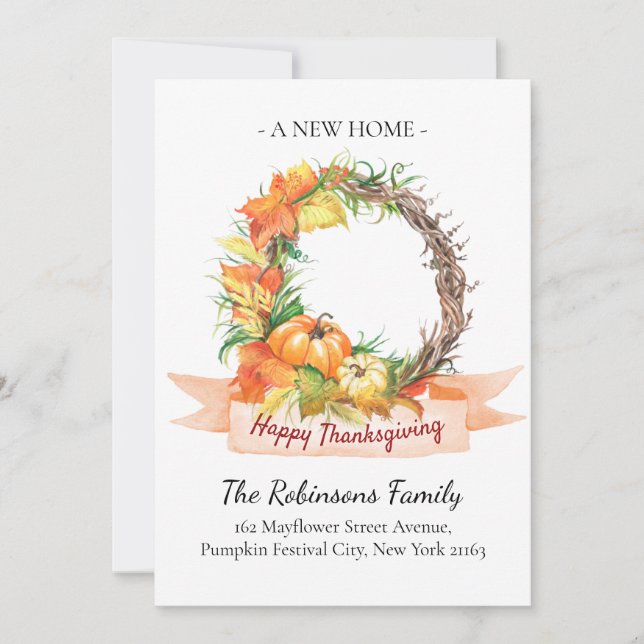 Anuncio Nueva dirección de casa Pumpkin de Acción de Graci (Anverso)