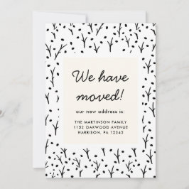 Anuncio Nueva dirección de impresión rusa en blanco y negr