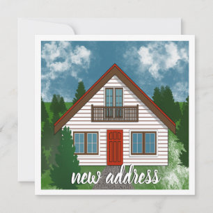 Anuncio Nueva dirección   Dibujo de la puerta roja de la C