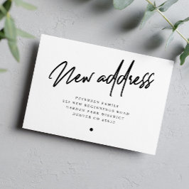 Anuncio Nueva dirección escritura moderna en movimiento