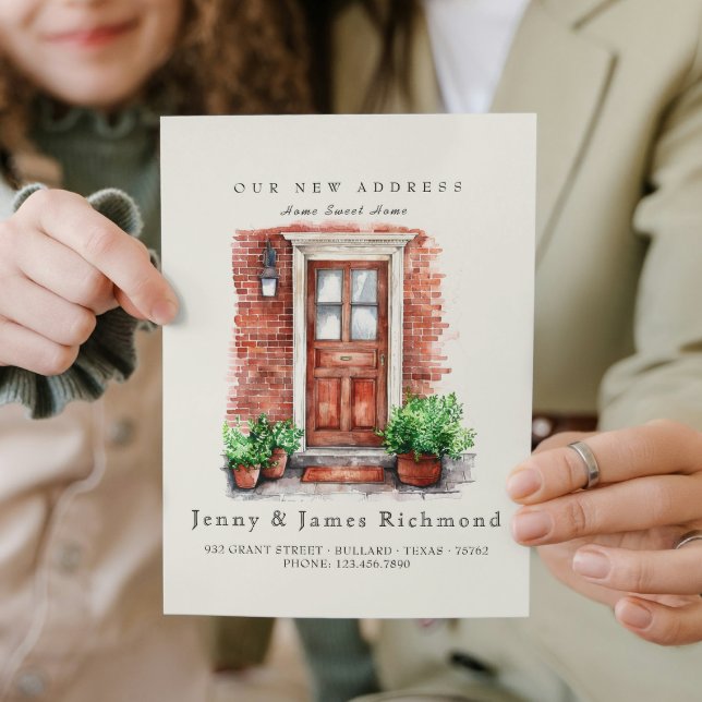 Anuncio Nueva dirección I Acuarela Puerta Frontal y Ladril (Subido por el creador)