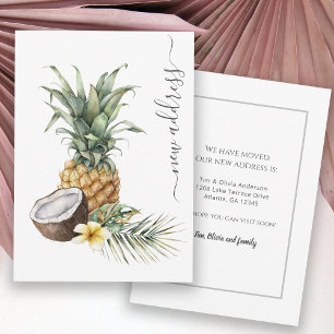 Anuncio Nueva dirección tropical de piña y coco