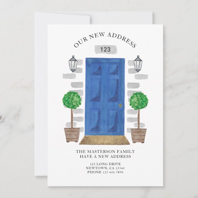 Anuncio Nueva puerta de color azul de dirección (Anverso)