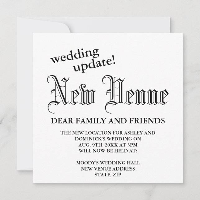 Anuncio Nueva Sede Boda Gótico Actualización Cambio De Pla (Anverso)