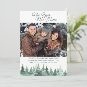 Anuncio Nuevo año nuevo hogar bosque de invierno en movimi