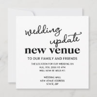 Nuevo Boda De Lugar Actualización Cambio De Planes