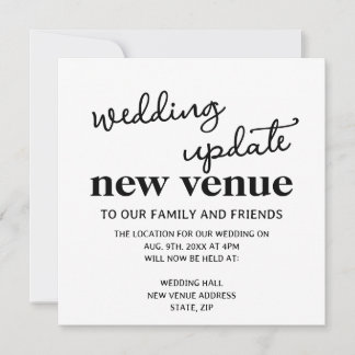 Anuncio Nuevo Boda De Lugar Actualización Cambio De Planes