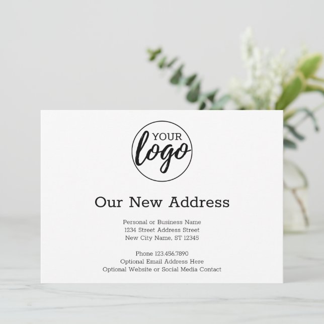 Anuncio Nuevo cambio de dirección con logotipo comercial b (Anverso de pie)