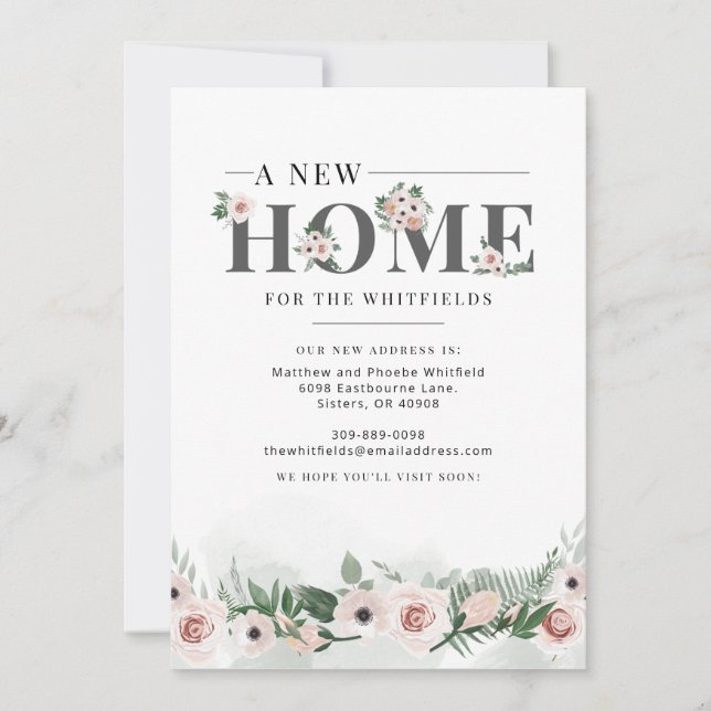 Anuncio Nuevo cambio de dirección de floral en el hogar (Anverso)
