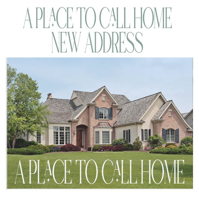 Anuncio Nuevo cambio de dirección Movimiento de foto de la (New Address Change of Address Home Photo Moving Announcement Card.)