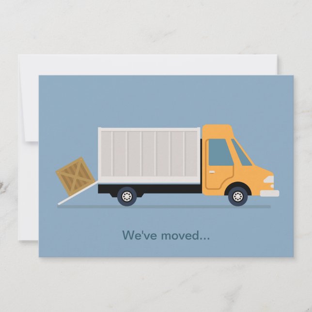 Anuncio Nuevo cambio de dirección Moving Truck Cute Blue (Anverso)