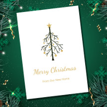 Nuevo hogar Árbol de Navidad Oro Movimiento Verde