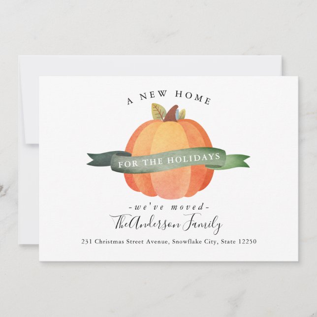 Anuncio Nuevo hogar Calabaza de Acción de Gracias Movida v (Anverso)