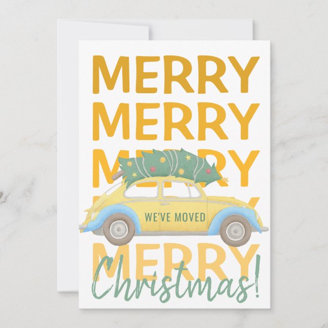 Anuncio Nuevo hogar coche de árbol de Navidad moderno vaca (Anverso)