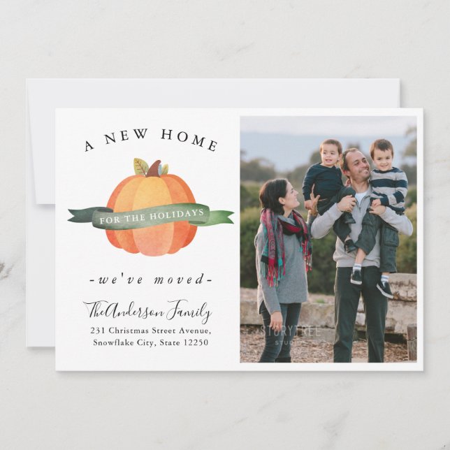 Anuncio Nuevo hogar en movimiento de foto de calabaza de A (Anverso)