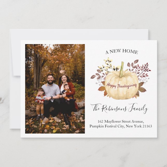 Anuncio Nuevo hogar en movimiento de foto de calabaza de A (Anverso)