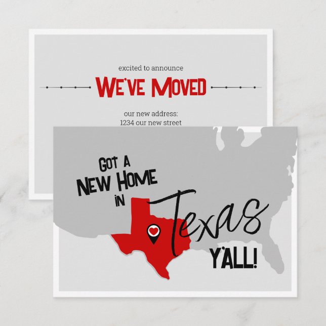 Anuncio Nuevo hogar rojo en Texas se mudan (Anverso / Reverso)