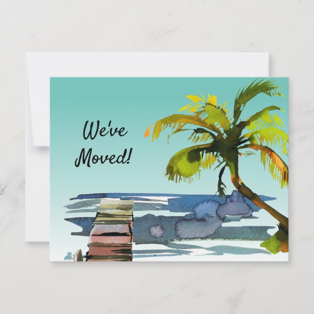 Anuncio Nuevo Home Palm Tree Waterfront Dock Aqua Moving (Anverso)