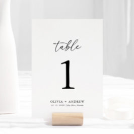 Anuncio Número de mesa de bodas elegante y moderno