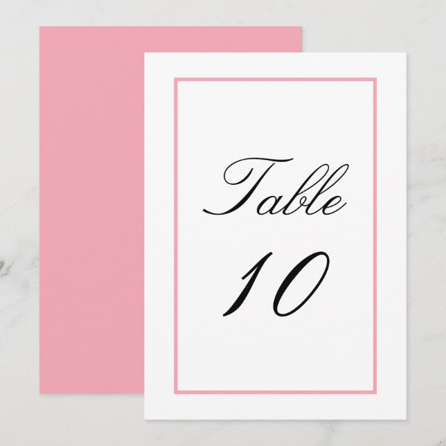 Anuncio Número de tabla de Boda rosa claro (Anverso / Reverso)