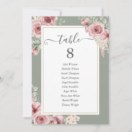 Anuncio Número de tabla verde de salvia floral para rosas