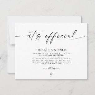 Anuncio oficial de boda por elopement