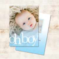 OH BOY azul overlay Moderno Photo Birth