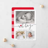 Oh Boy Script Navidades Red Heart Collage Photo
