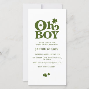 Anuncio Oh Boy St. Patrick's Day Baby Shower Digital Evite
