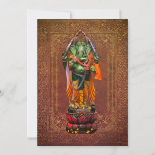 Anuncio Om Gan Ganpataye Mantra a Lord Ganesha Card