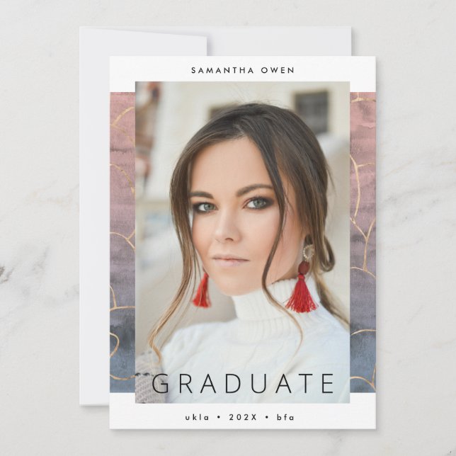 Anuncio Ombre acuarela Relieve metalizado dorado moderno U (Anverso)