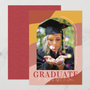Anuncio Ondas modernas Sencilla Foto De Graduación En Ar