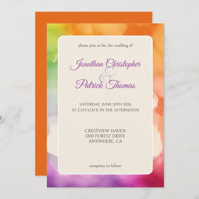 Anuncio Orgullo LGBTQ Boda amor arcoiris (Anverso / Reverso)