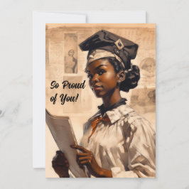 Anuncio Orgulloso chica negro graduado