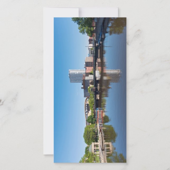 Anuncio orilla del río milwaukee y puente de la calle esta (Anverso)