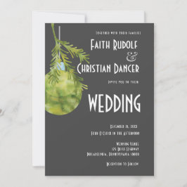 Anuncio Ornamento de Navidad Verde, Boda moderno