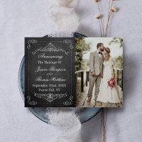 Ornate Flourish Chalkboard Boda foto Matrimonio