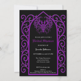 Anuncio Ornate purple border Gothic Bridal Shower