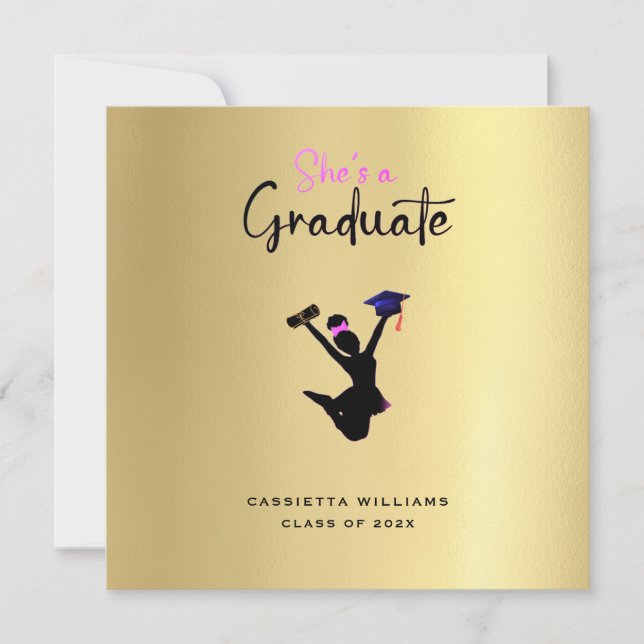 Anuncio Oro de graduado afroamericano (Anverso)