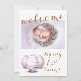 Anuncio Oro mi primer bebé de bienvenida de Pascua