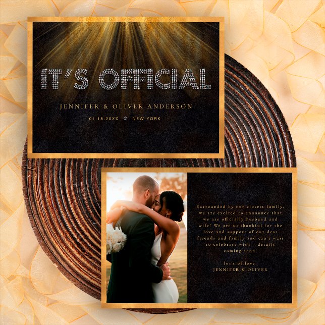 Anuncio Oro negro: la foto de un Boda oficial (Front / Back)
